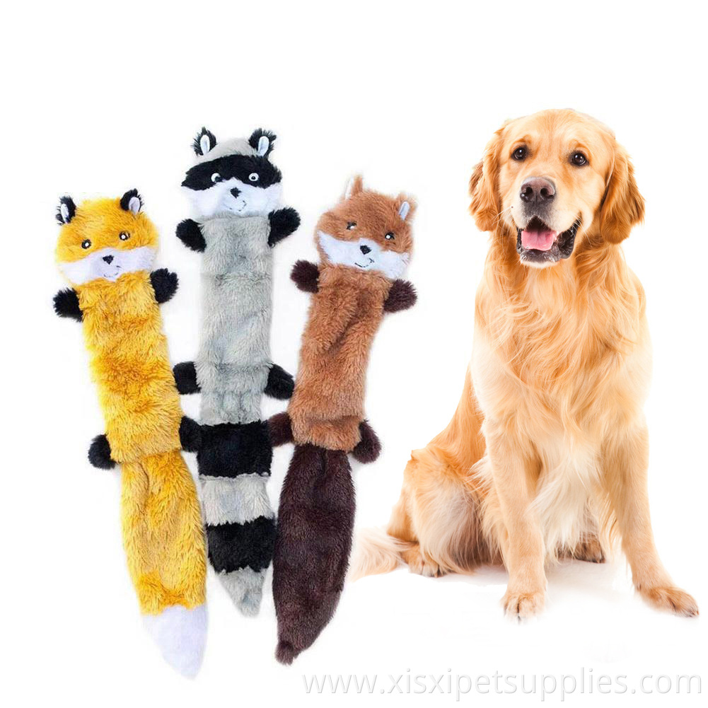 Wholesale Skinny No Stuffing dog squeaky plush toys interactive dog toys bite resistant for pet